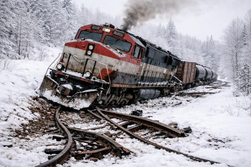 lokomotiva iskakanje voza iz šina